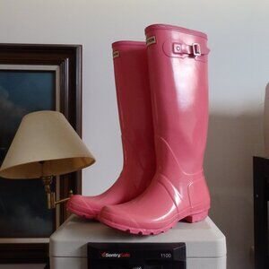 Genuine Hunter Tall Dusty Pink Rain boots Wellies  US woman 9 great shape